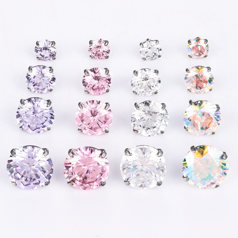 Zesen F136 Titanium Alloy 5A Claw Zirconium Internal Thread Ear Nail Accessories Zircon G23 Titanium Lip Nail Puncture Jewelry detail image 7