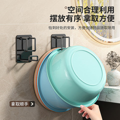 折り畳み可能な洗面器フックトイレの穴を開けない浴室の植木鉢収納棚洗面器収納棚に洗面器の神器をかける