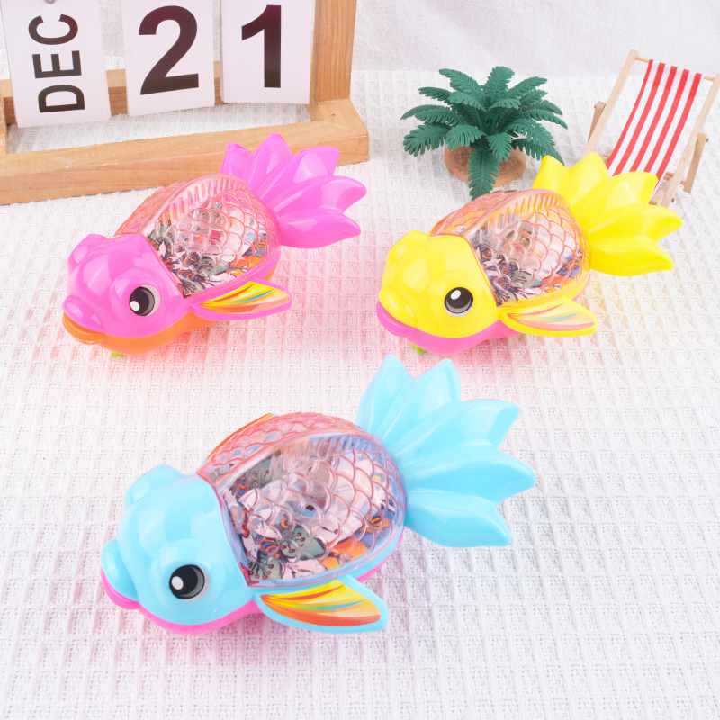 Hilo de tracción para niños Juguetes luminosos, cuerda de tracción, se ejecutará, peces de colores brillantes, animales de dibujos animados, niños y niñas, regalos al por mayor