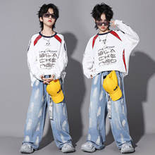 少儿嘻哈街舞演出服男女童套装炸街潮装儿童hiphop元旦酷帅表演服
