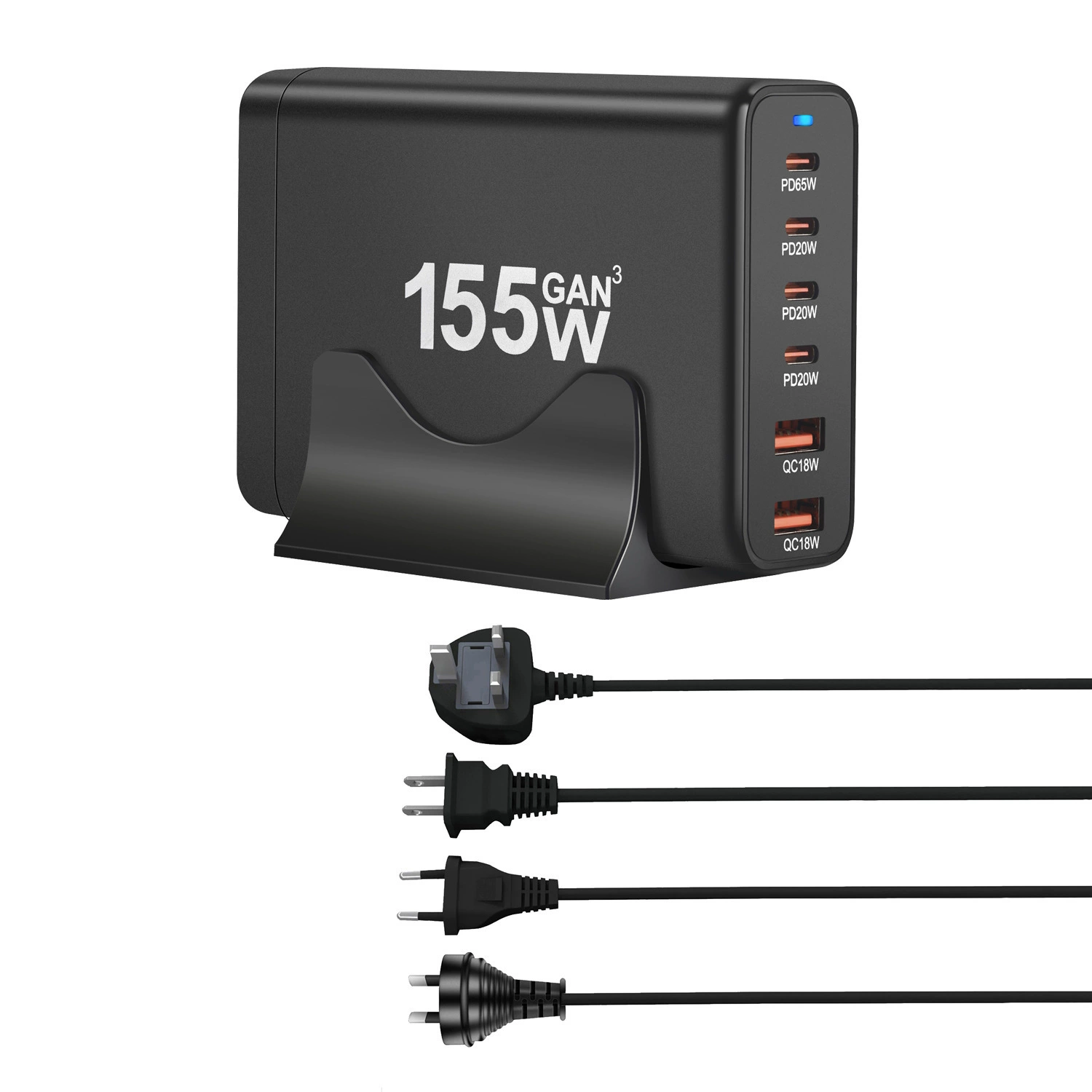 155W никель PD настольная зарядка кросс-бордер горячий продаж multi-функциональный PD адаптер 3A3C multi-слот PD прямое зарядное