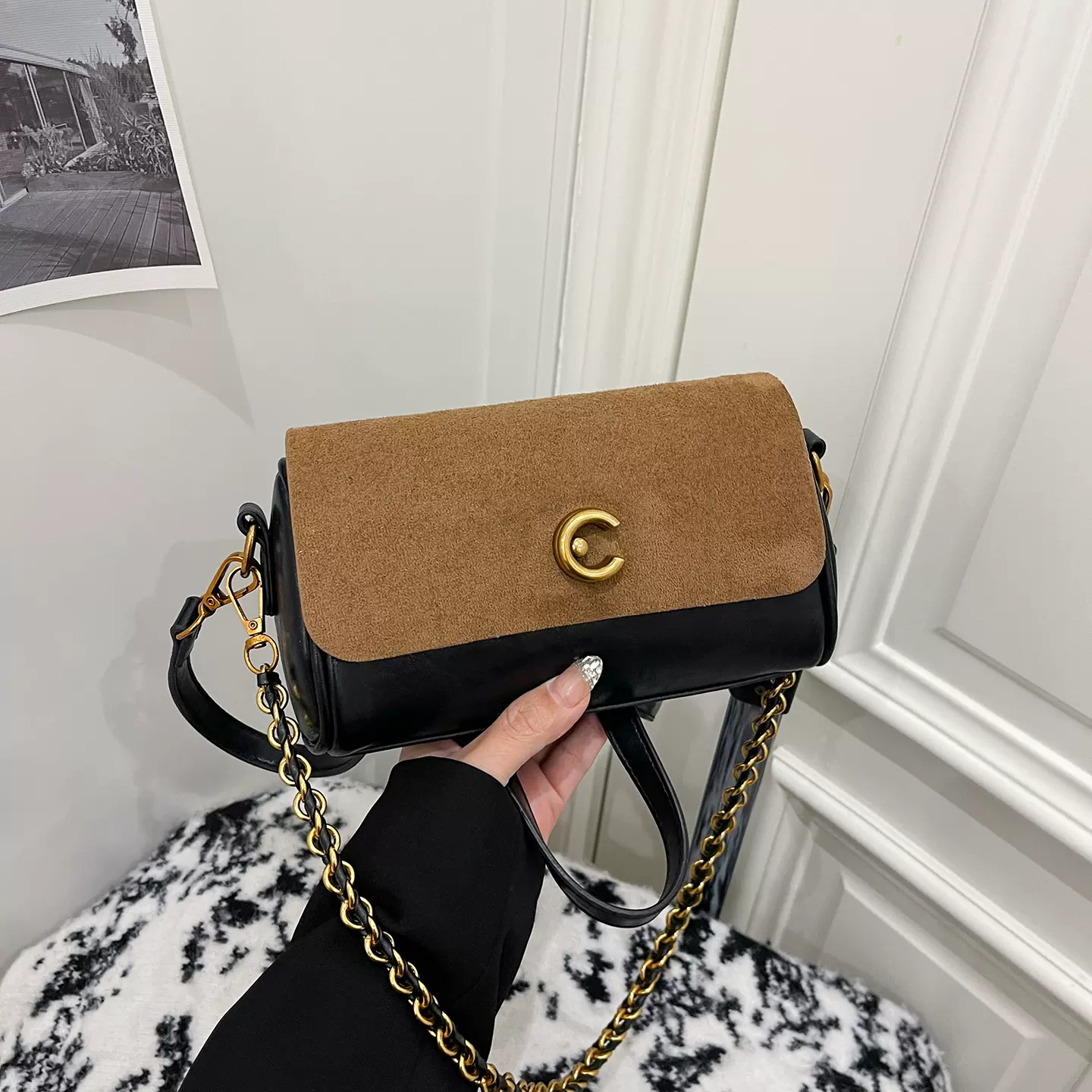 韩国小众枕头包包女2025新款高级感复古磨砂链条包气质通勤单肩包