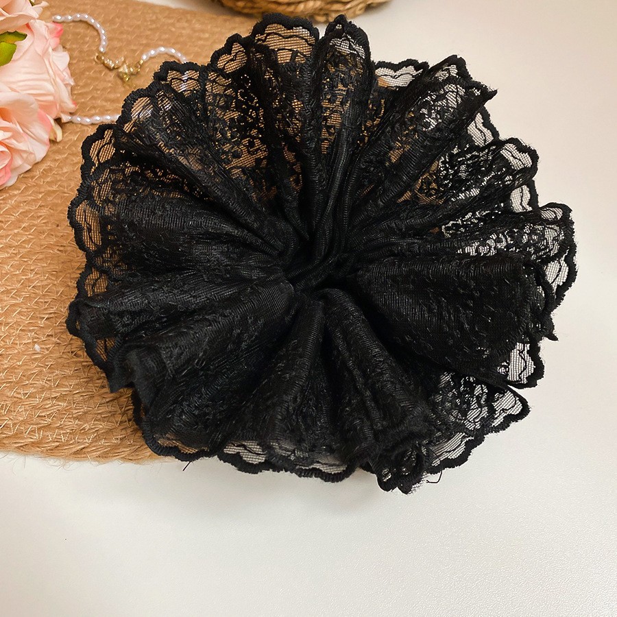Encaje lazo para el cabello de intestino grueso de doble capa ins coreanos cuerda para el cabello de intestino grueso fresco y dulce en la parte posterior de la cabeza accesorios para el cabello femenino