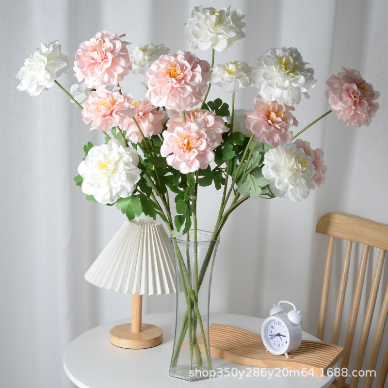3 head geranium hibiscus artificial flower photography props factory wholesale fake flower wedding hall road guide flower row flower 3 head geranium hibiscus artificial flower photography props factory wholesale fake flower wedding hall road guide flower row flower
