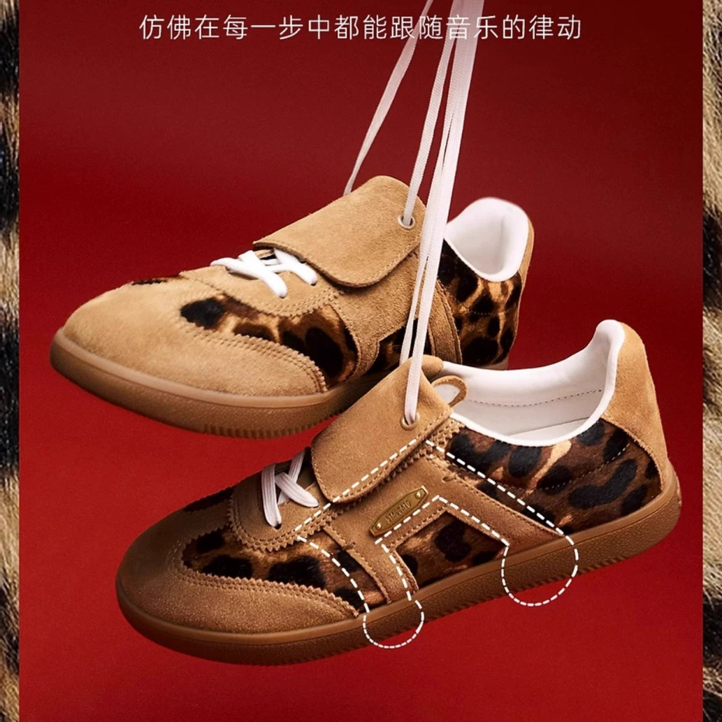 Версия из воловьей кожи новых ретро-красных моральных тренировочных туфель Ян Ми на мягкой подошве, на толстой подошве, женские повседневные спортивные кроссовки из натуральной кожи