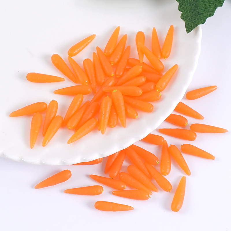 仿真迷你胡萝卜蔬菜模型微缩食玩迷你厨房小萝卜食材过家家玩具|undefined