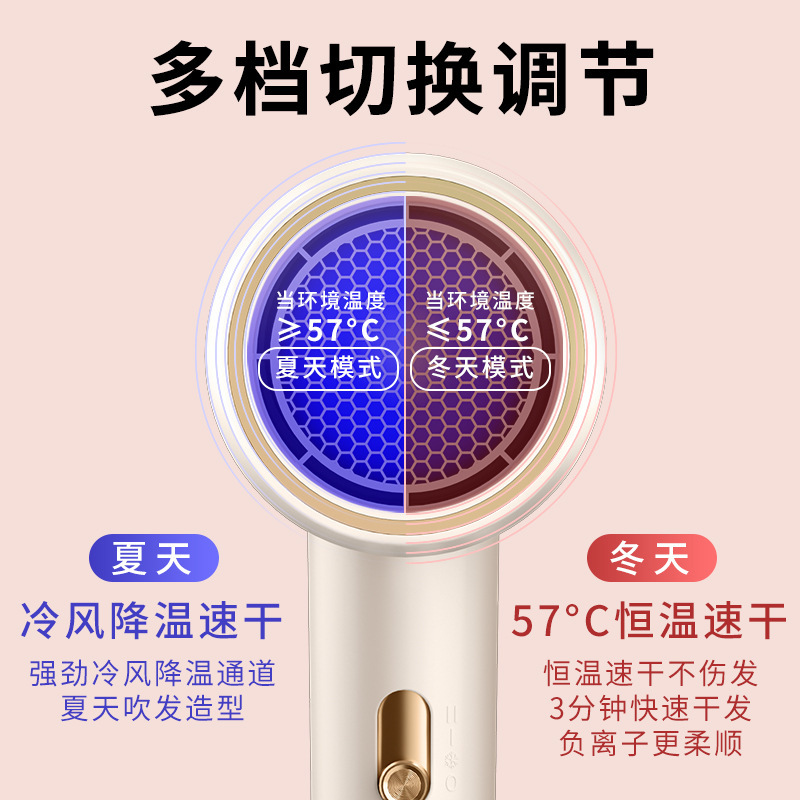 大功率高速吹风机速干发廊负离子吹风筒家用冷热风不伤发电吹风|undefined