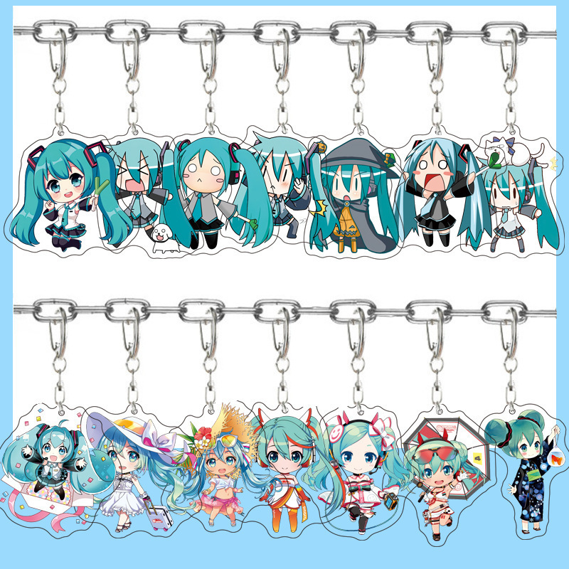 初音未来 miku花初音雪初音学生 动漫二次元周边亚克力钥匙扣挂件|undefined