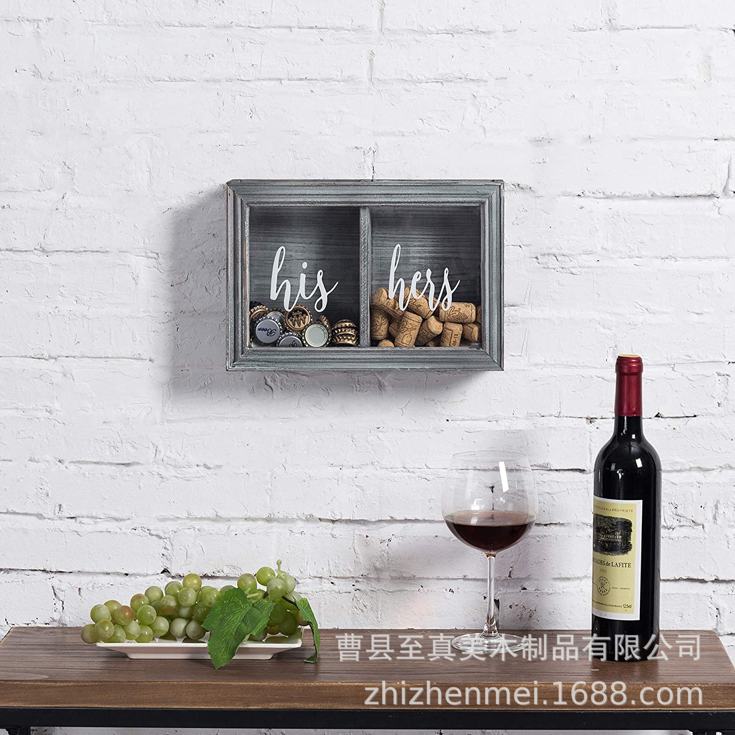 나무 북유럽 스타일의 와인 코르크 맥주 병 뚜껑 보관 상자 상자 벽 교수형 간단한 장식