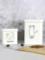 Pet Food Storage Container, Cute Cat Design, Multi-Size (Small–Large) with Optional Sealed Lid