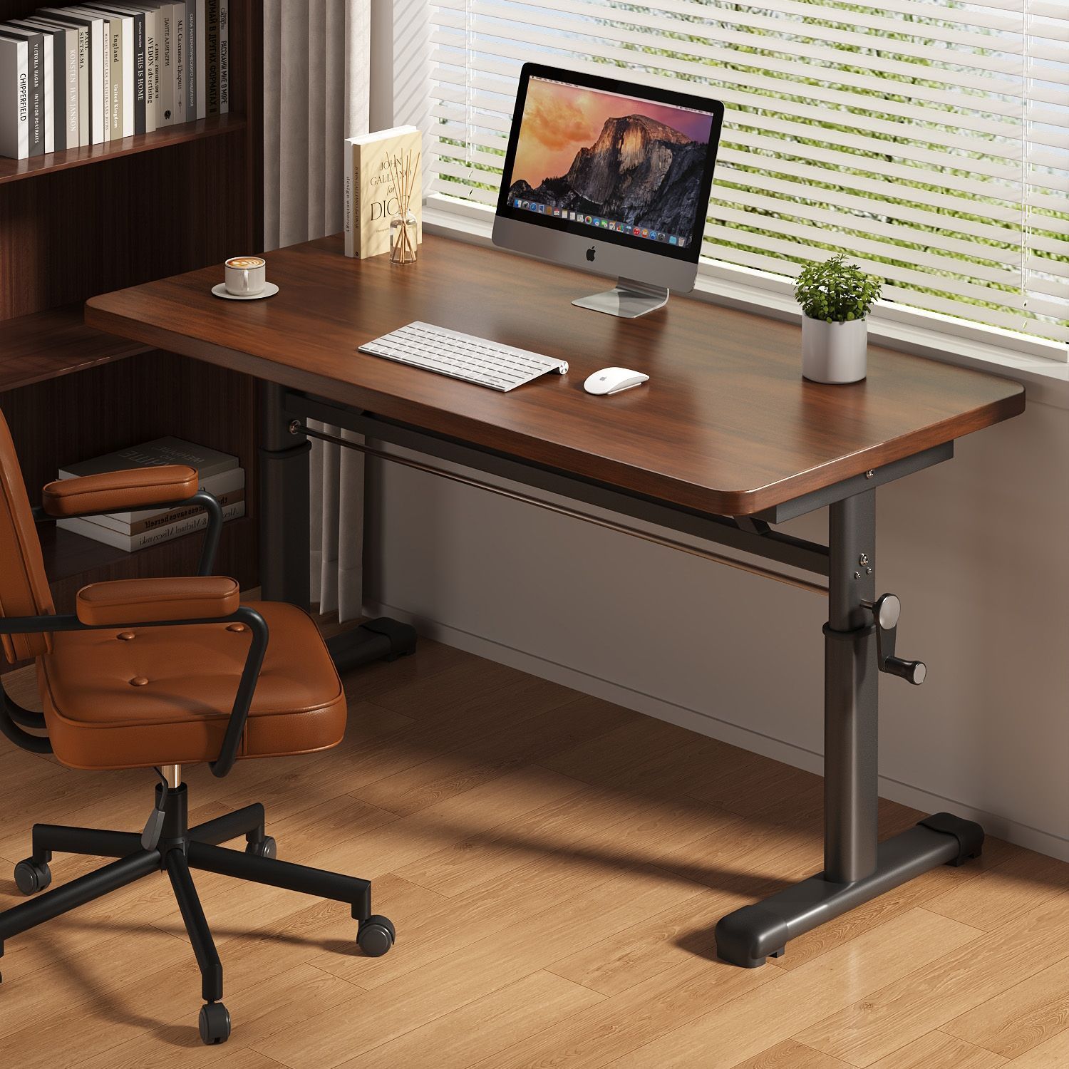 可移动升降台式电脑桌书桌家用卧室简约桌椅套装办公桌学习长桌子