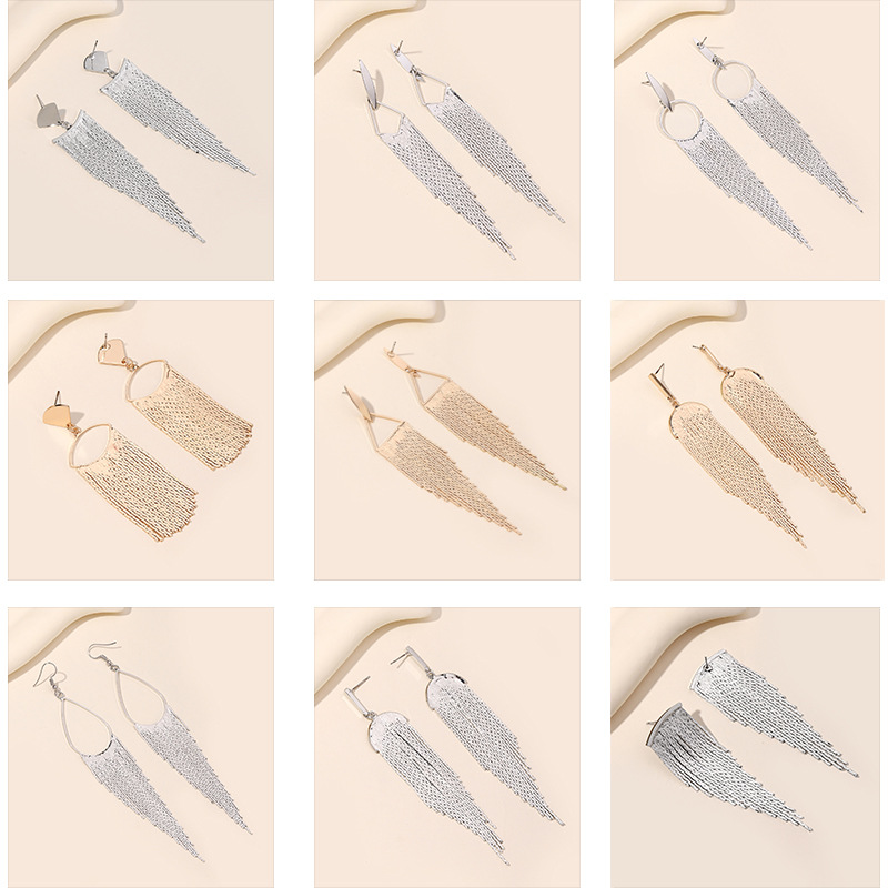 retro fashionable trend geometric earrings drop-shaped