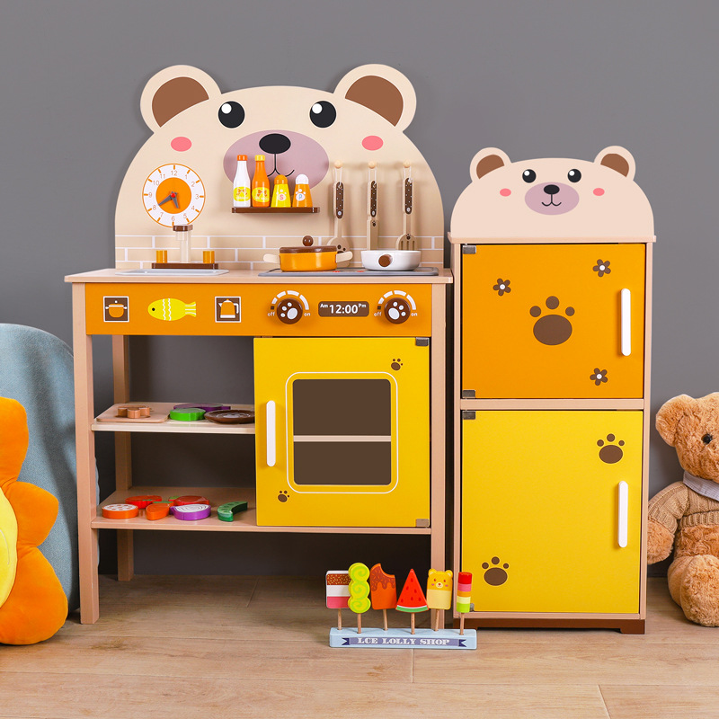 仿真过家家厨房玩具套装灶台儿童做饭煮饭木质女孩3-6岁生日礼物|ru