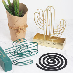 Nordic Creative Cactus Iron Mosquito Coil Rack Household Simple Suspension Fireproof Heatproof Ash-gray Mosquito Coil Plate Ornament