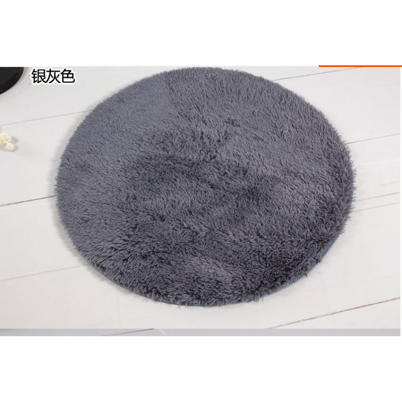 Alfombra de seda redonda de color sólido dormitorio de chicas cestas colgantes almohadilla giratoria piso de sala de estar simple sofá mesa de té almohadilla