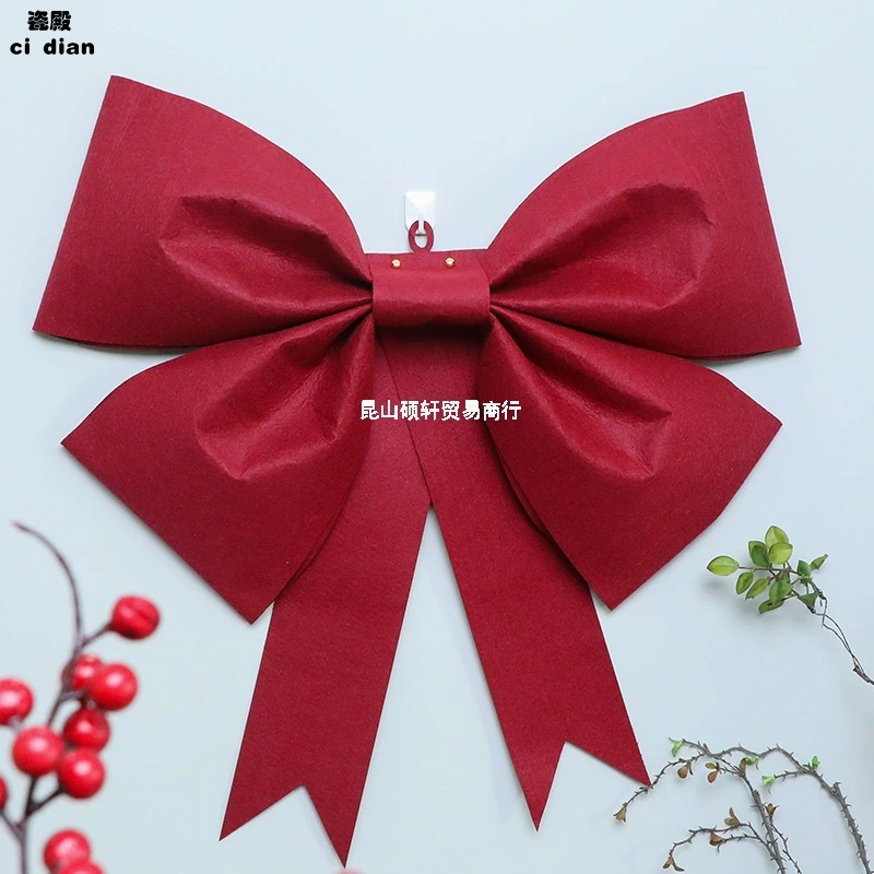 Wedding room layout INS big bow net red creative decoration wedding living room hi character pull flower hanging romantic wedding