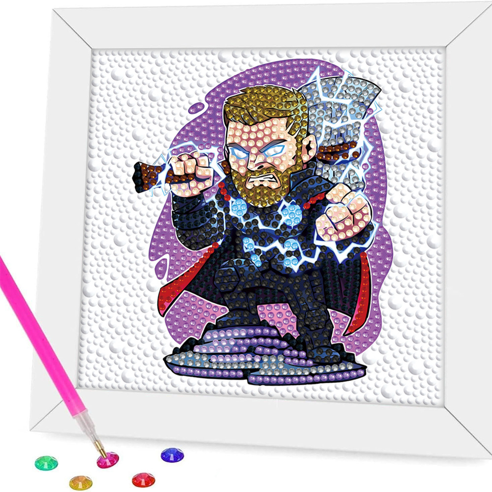 Pintura de diamantes enmarcada hecha a mano, superventas transfronteriza, de dibujos animados infantiles de la princesa Elsa, linda pintura de pegatinas de diamantes DIY