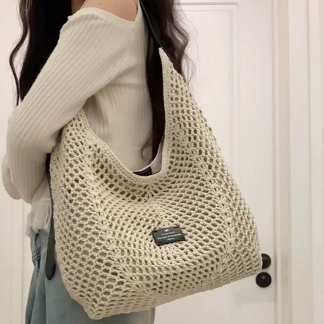 Women's Woven Bag 2025 New Summer Handbag Shoulder Bag Beach Crossbody Straw Tote Bag For Commuting - Thumbnail 2