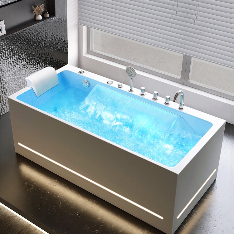 New Household Adult Small Apartment Massage Smart Shower Integrated Acrylic Anti-Slip 1.4- 1.8m Bathtub