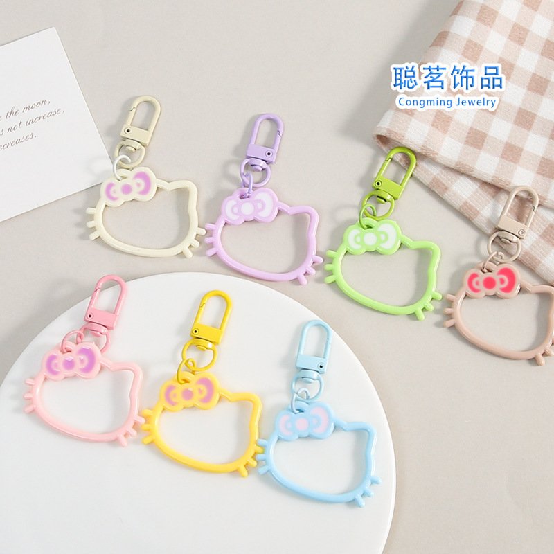 New Cartoon Cat Keychain, Cute Backpack Pendant, Girly Gift for Couples and Best Friends, Silicone Accessory