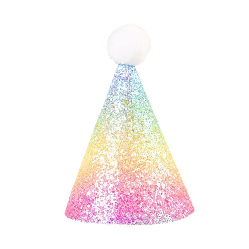 Sombrero de fiesta de cumpleaños para mascotas transfronterizas de Amazon, fiesta de gato y perro, bola de pelo brillante, 10 sombreros de cumpleaños mixtos
