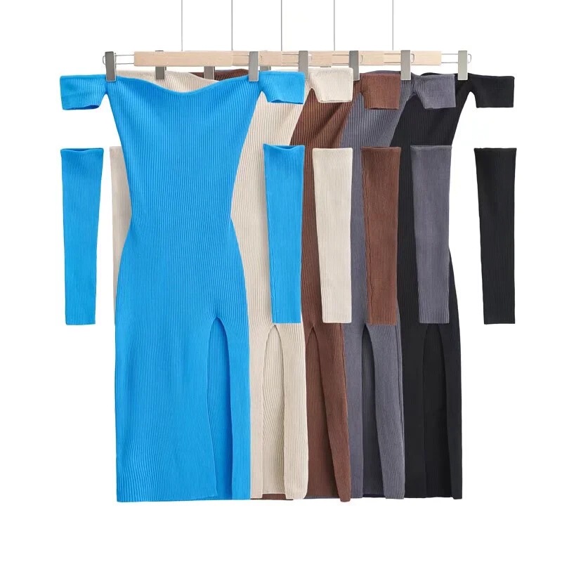 Hot Girl Sexy One-Shoulder Slim-Fit Side-Slit Dress for Women 2024 Summer Backless Sleeveless Bodycon Dress Wholesale Hot Girl Sexy One-Shoulder Slim-Fit Side-Slit Dress for Women 2024 Summer Backless Sleeveless Bodycon Dress Wholesale