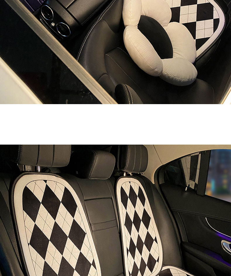 Retro Linen Car Seat Cushion, Summer Ventilated Silk Cotton Seat Cushion, Universal for All Seasons, Light Luxury and High-End Feel Seat Cover