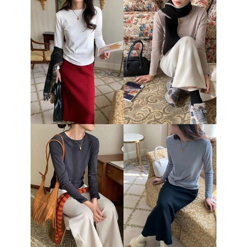 3th Morning Layered Superior Student Soft and Plump Skin-Friendly Hairy Crew Neck T-Shirt ZY2538