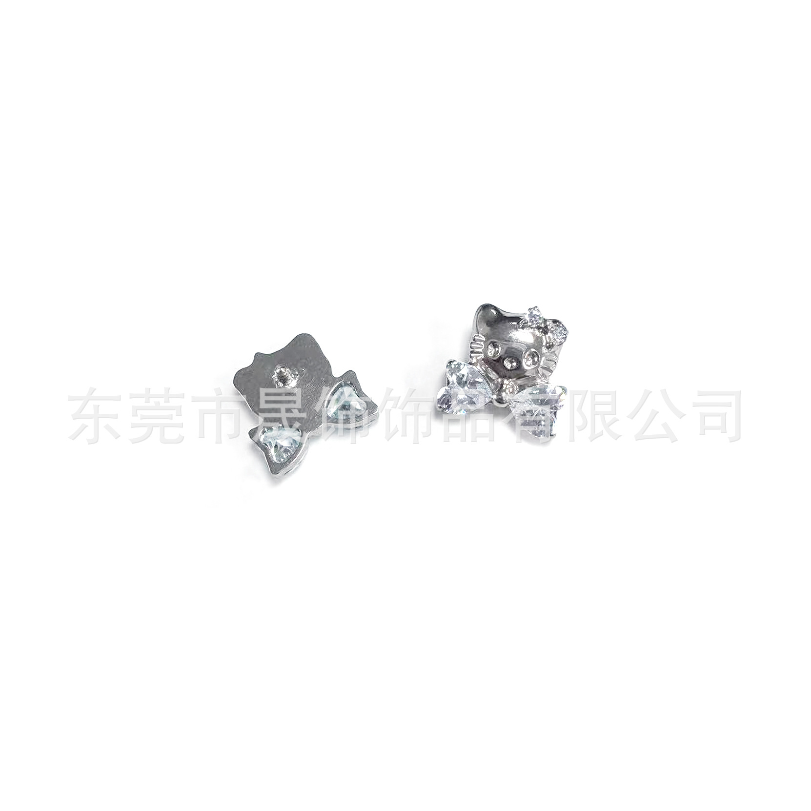 F136 Titanium Alloy 可爱Kitty猫 Ear Stud Studded 5A Cubic Zirconia Helix Cartilage Stud G23 Titanium Internal Thread Piercing Jewelry