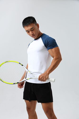 Fitness Quick-Dry Short-Sleeve Men's Super Stretch Breathable Color Short-Sleeve