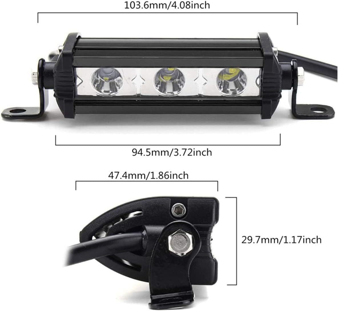 Cross-Border Automotive Led Work Light Ultra-Thin Single-Row Strip Light 3Led 9W Off-Road Vehicle Roof Light Modification Inspection Light