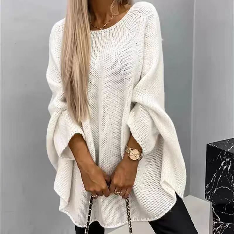 Cross-border Amazon Autumn New Knitted Sweater Women's Cape Poncho Fashion Knitted Shawl Sweater Amazon