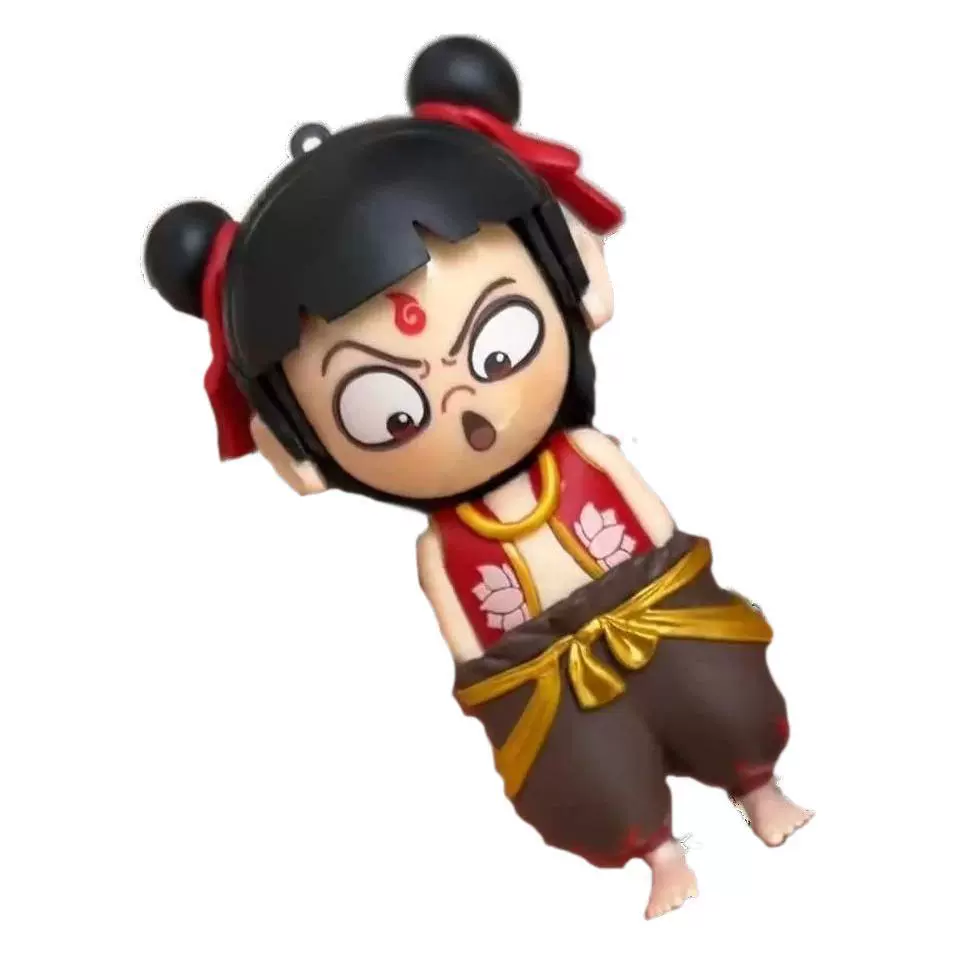 Labubu Nezha Expression Pack Face Changing Demon Boy Naohai Toy Press Keychain Pendant Fun Creative Toy