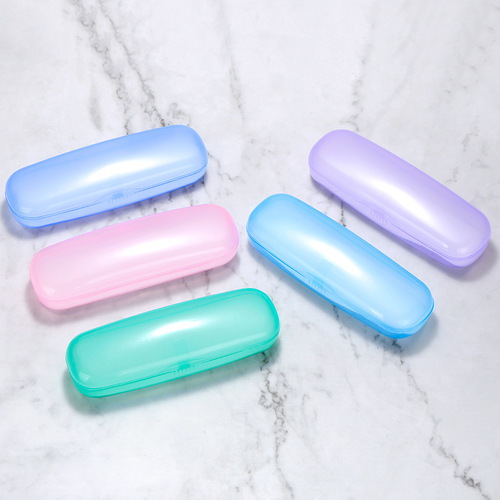 Old-fashioned simple and stylish transparent lightweight multifunctional reading glasses case with various colors