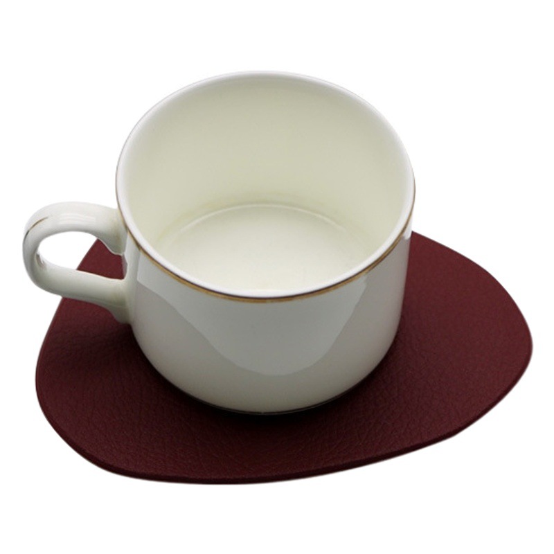 Coaster de cuero pvc aislamiento térmico antideslizante estera de comedor casa estera decorativa redonda forma de gota cuadrada se puede fijar forma