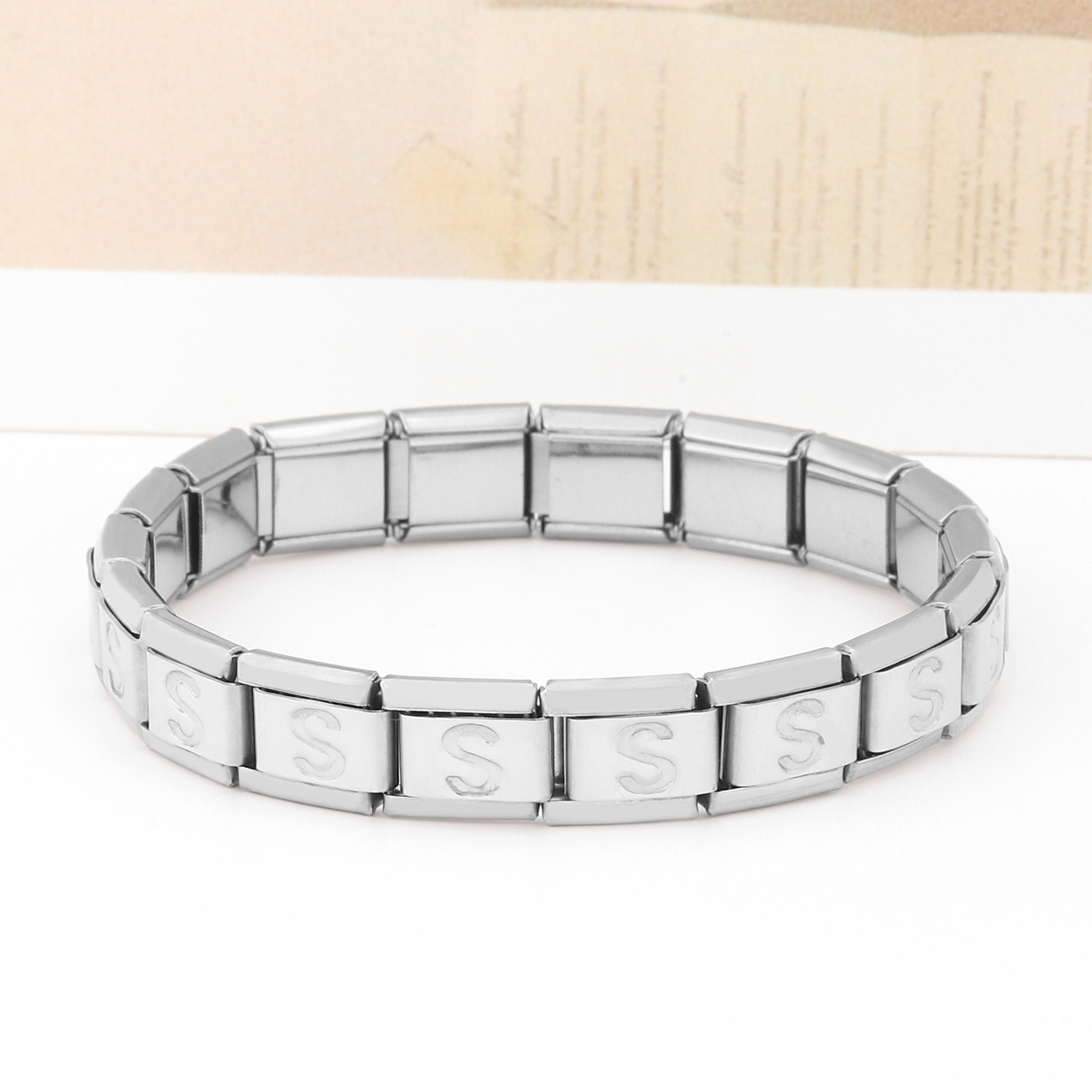 Stainless Steel IG Style Letter Polishing Bracelets display picture 27