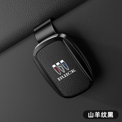 Car Glasses Clip/Bill Clip — Style, Card and Ticket Holder - buick-new-logo-glasses-clip-y002-leather-edition-goat-leather-black