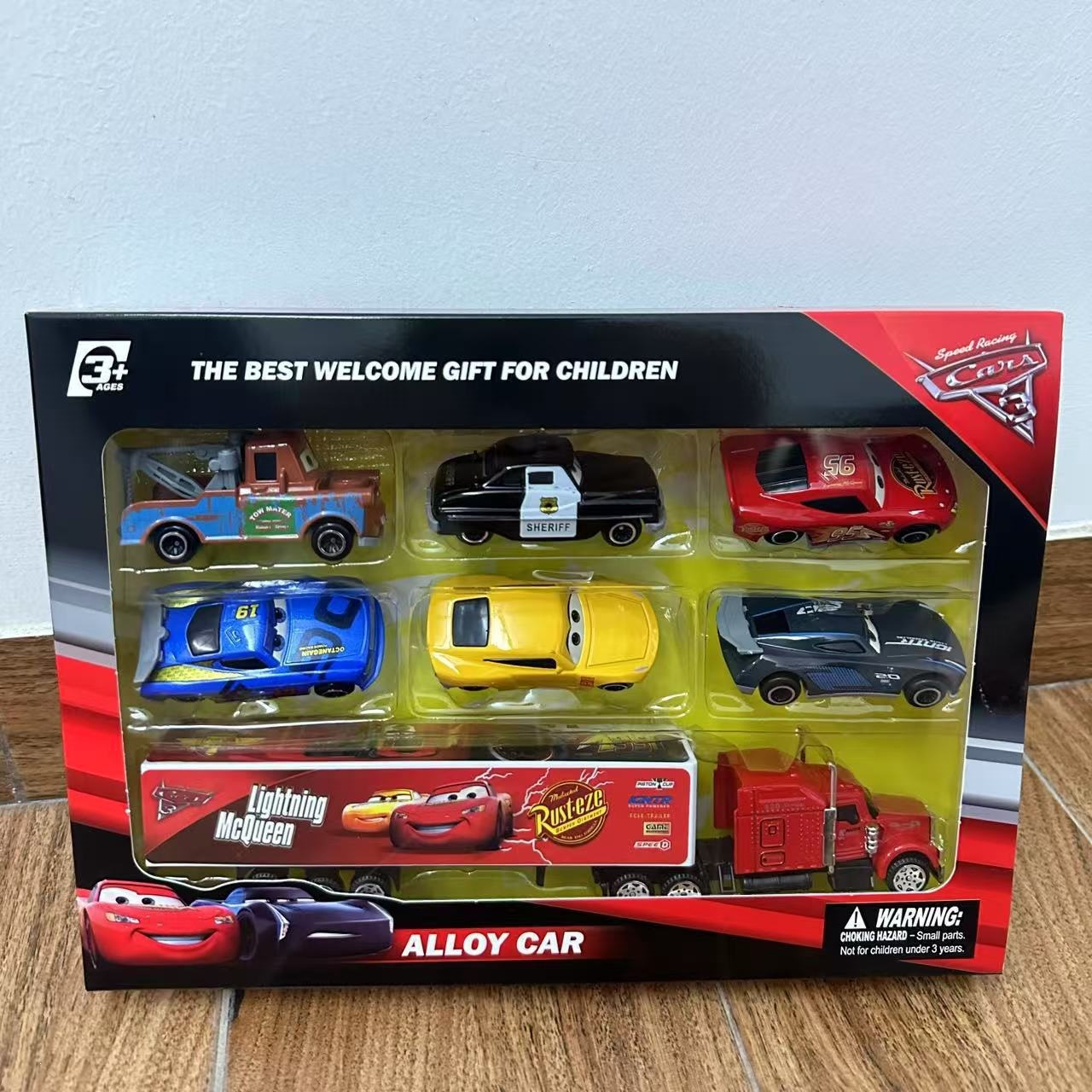 Cross-border McQueen Lightning Mobilization Coches Tempestad Negra Sheriff Juguetes Niños Coches de Aleación Ride Boys