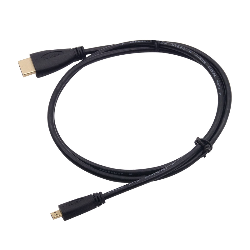 Micro HDMI转HDMI高清线1米数据转换显示器连接线适用树莓派4B