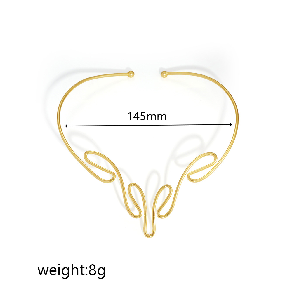 Europa y América sensación de diseño minimalista de acero inoxidable personalidad joyería india collar collar al por mayor
