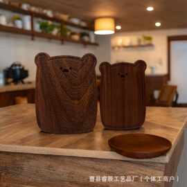 实木托盘卡通小熊造型水果面包切板牛奶早餐盘下午茶点甜品盘菜板