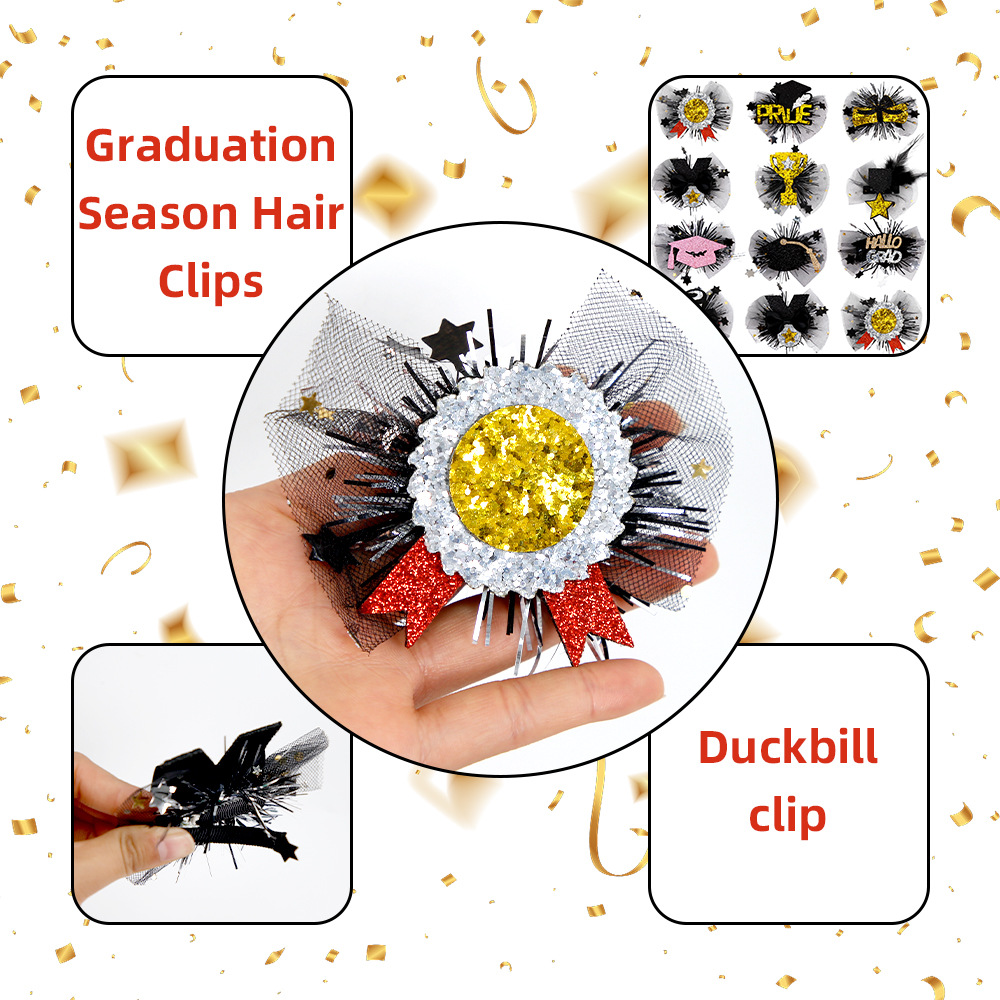 Accesorios para el Cabello para la Fiesta de Graduación 2025, Horquillas para el Cabello, Tocado para Ceremonia de Graduación, Accesorios para Fotos, Horquilla de Malla con Birrete de Licenciado