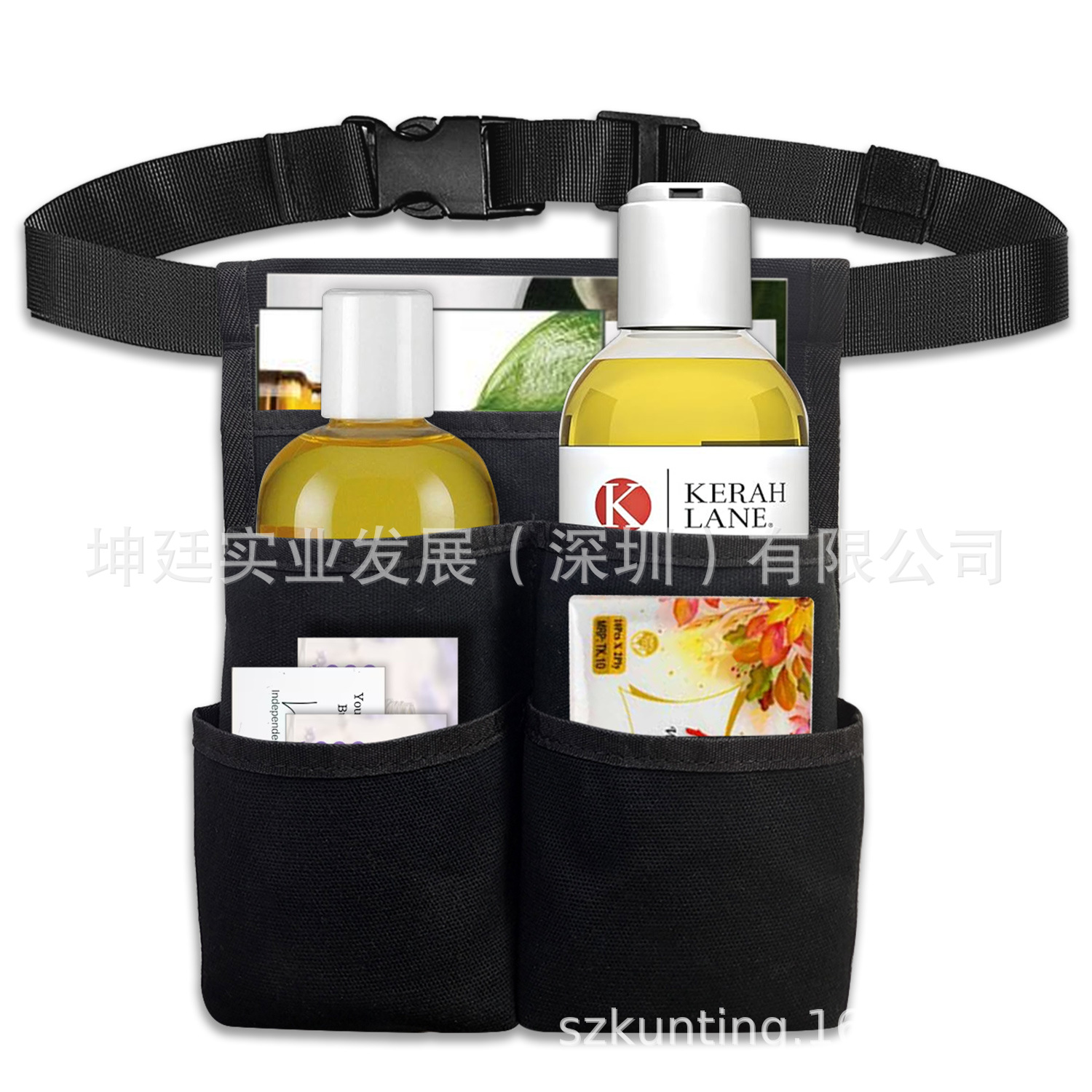 厂家现货直供按摩师工具腰包按摩精油双瓶袋 Massage Bottle Bag