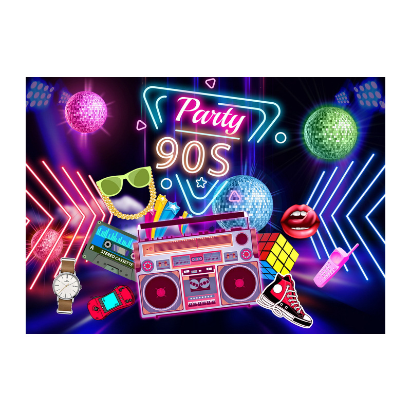 Nuevo 90s hip hop tela de fondo de graffiti pared de ladrillo de nuevo a la decoración del Partido de los 90 Amazon transfronteriza fabricantes