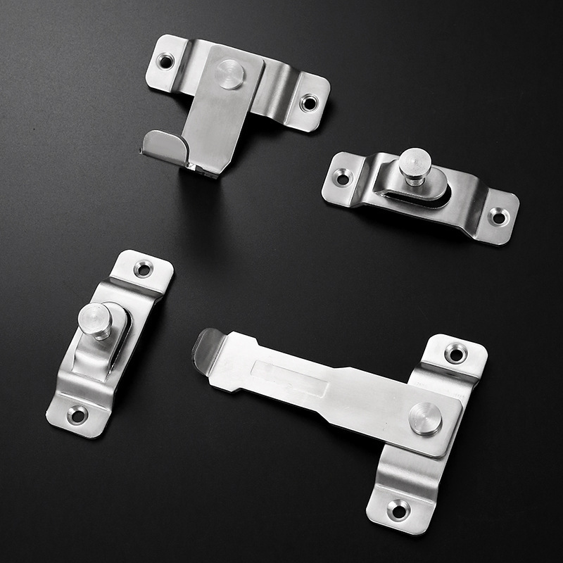 Lingda stainless steel door bolt without drilling anti-theft anti-prying sliding door corner room door pin door bolt door latch