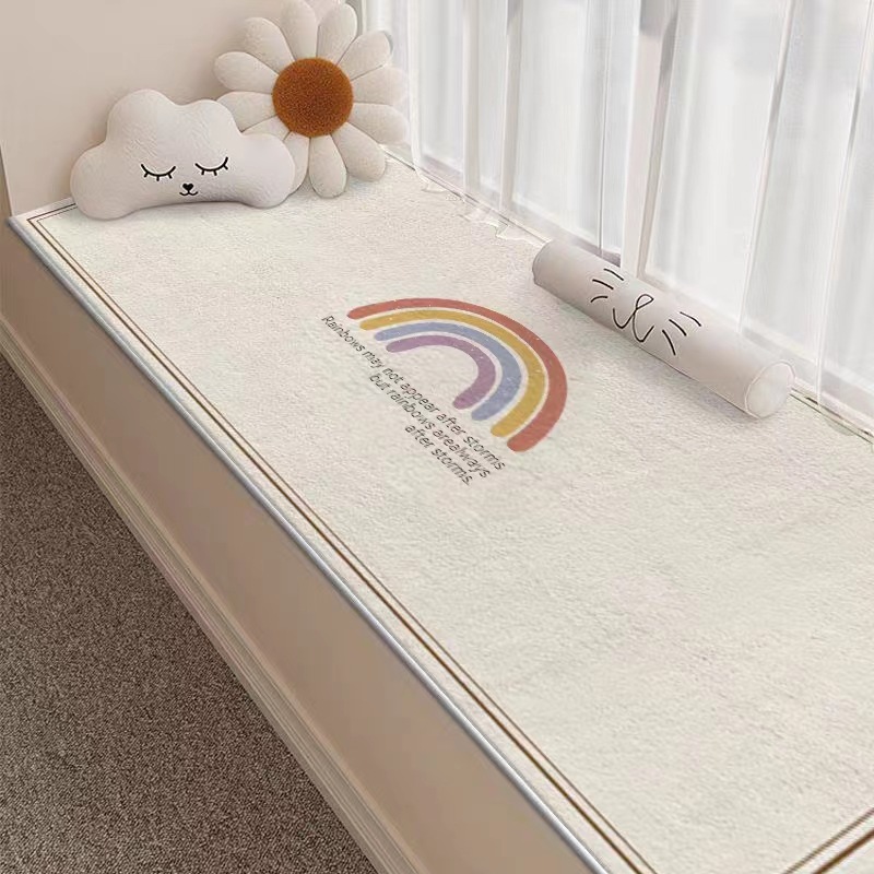 客户专供卡通小熊家用客厅吸水防滑毯卧室床边毯阳台仿羊绒飘窗垫