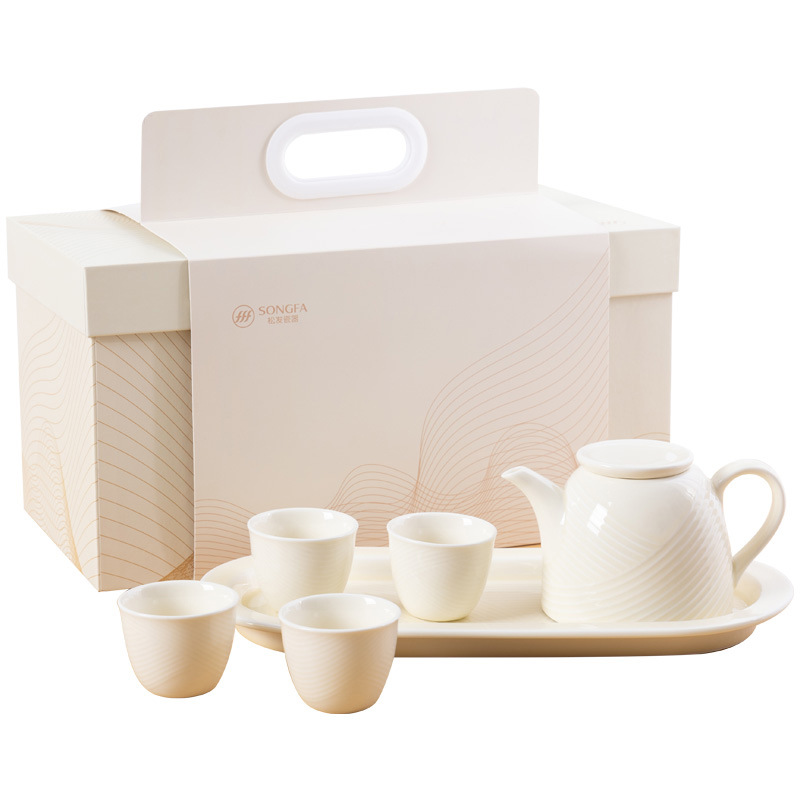 Porcelana personalizada de pelo suelto, crema de viento Qingluo Kung Fu, juegos de té para el hogar, regalos de alta calidad, juegos de té chinos.