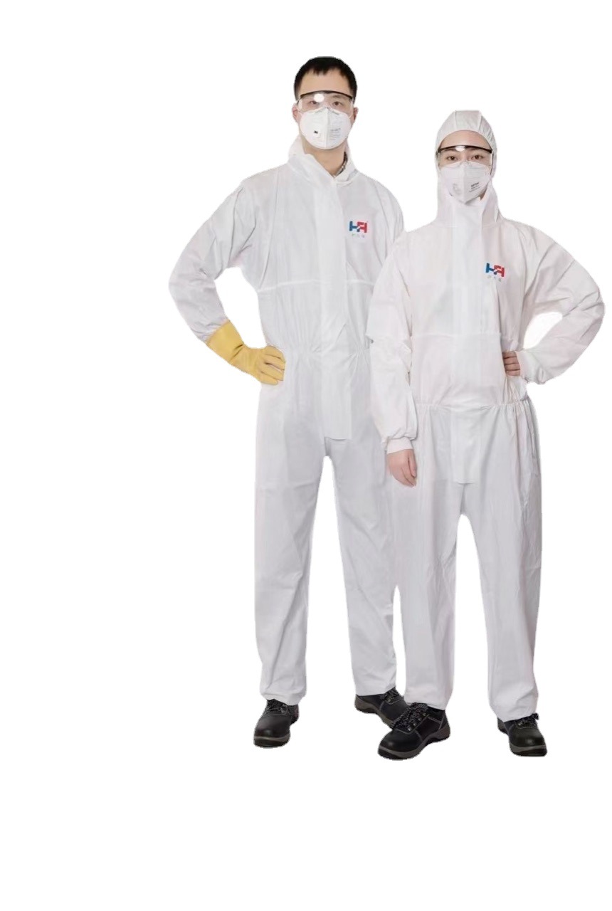 一次性防护服无纺布连体带帽全身防尘工作服猪场养殖场专用隔离衣
