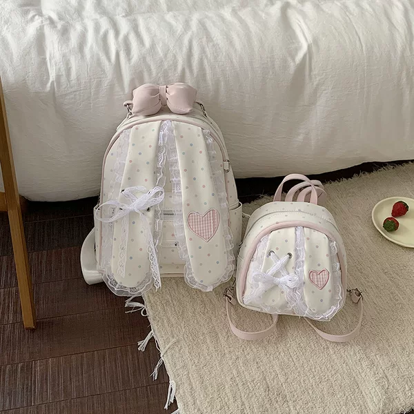 Rabbit Korean-Style Polka Dot Backpack New Large-Capacity Commuter Cute High-Value Backpack Versatile Student School Bag for Women