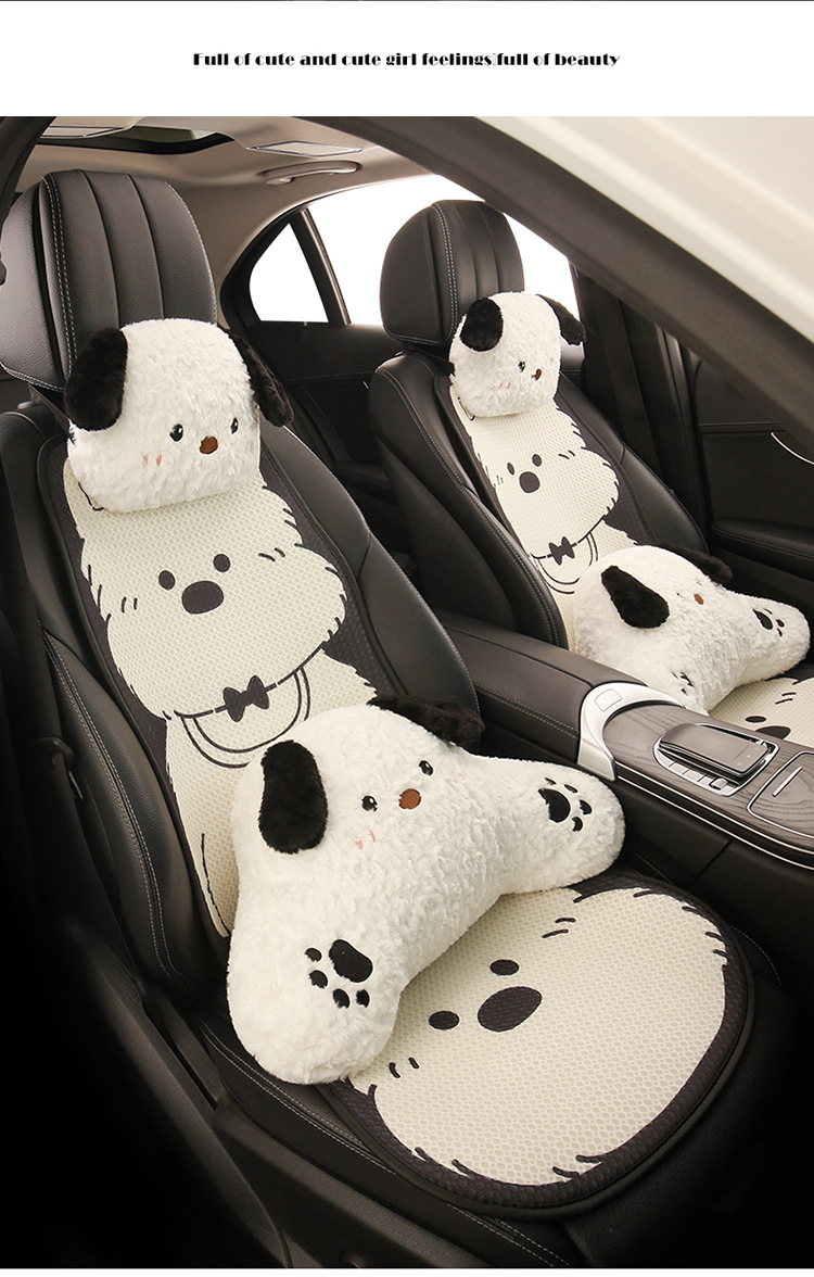 Car Seat Cushion, Breathable for Summer, Suitable for All Seasons, Black and White West Highland Women's Seat Cushion, Cute Seat Cover with a High-End Feel